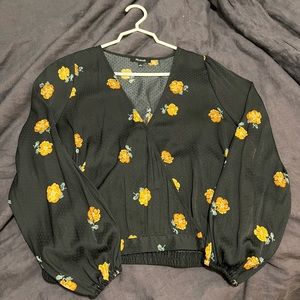 Madewell floral wrap top LARGE
